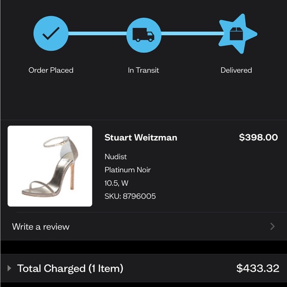 STUART WEITZMAN NUDIST SIZE 10.5 PLATINUM NOIR - Picture 7 of 7